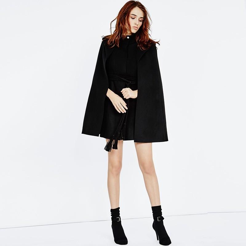 Wedding - Autumn/winter 2017 new black cashmere loose collar Cape coat trend of short wool coat women - Bonny YZOZO Boutique Store