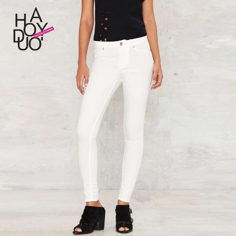 Mariage - Must-have Simple Slimming White Skinny Jean Pencil Trouser Casual Trouser Long Trouser - Bonny YZOZO Boutique Store