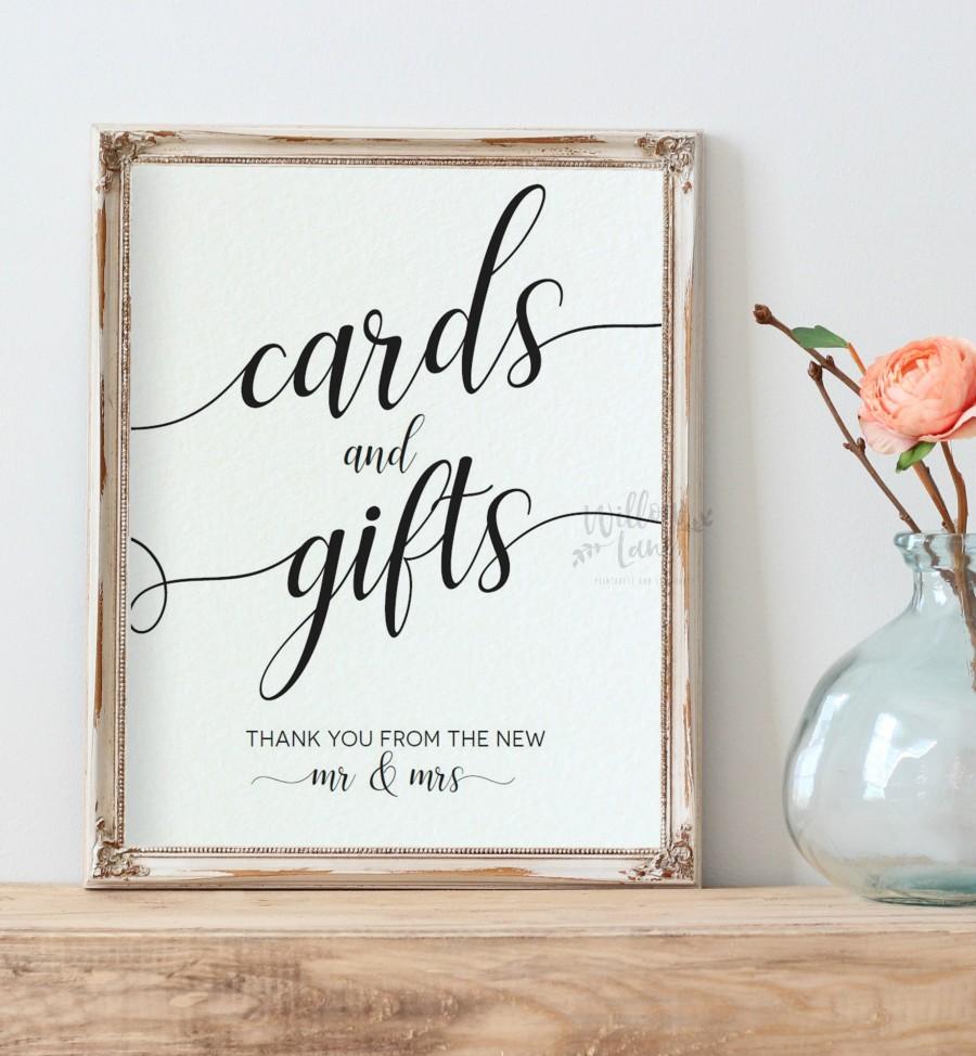 Mariage - Cards and Gifts Sign Template, Gifts Table Sign, 8x10, 5x7, Cards and Gifts Printable, Wedding Sign,  Instant Download PDF. WLP-SOU