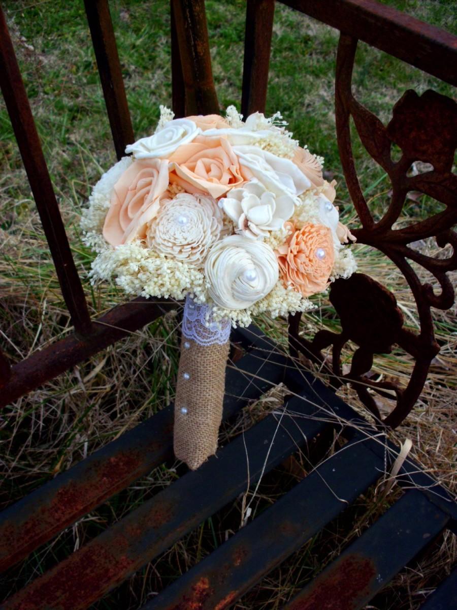 زفاف - Peach and cream bouquet 