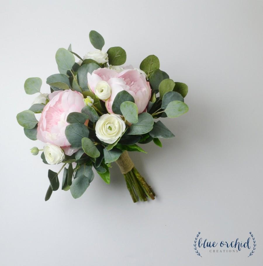 Hochzeit - wedding bouquet, wedding flowers, boho bouquet, bridal bouquet, pink, peonies, white, eucalyptus, wedding flower set, destination wedding