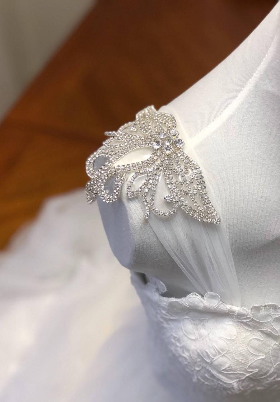 Wedding - Detachable Wedding Dress Straps, Bridal rhinestone Straps , Detachable Wedding Dress Strapes, Removable Bridal Sleeves