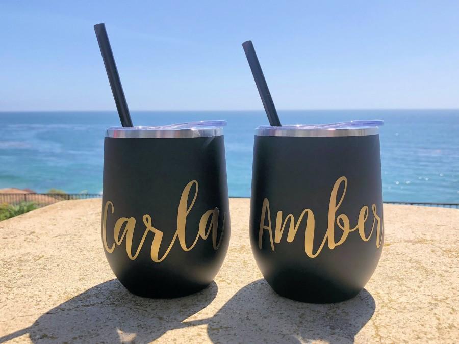 Mariage - Wine Tumbler - Custom Wine cup - Personalized Wine Tumbler - Bachelorette Party Favors Personalized Wine Glass Wine Tumbler with Lid