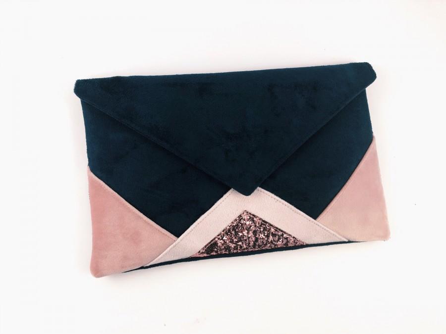 navy and pink clutch bag