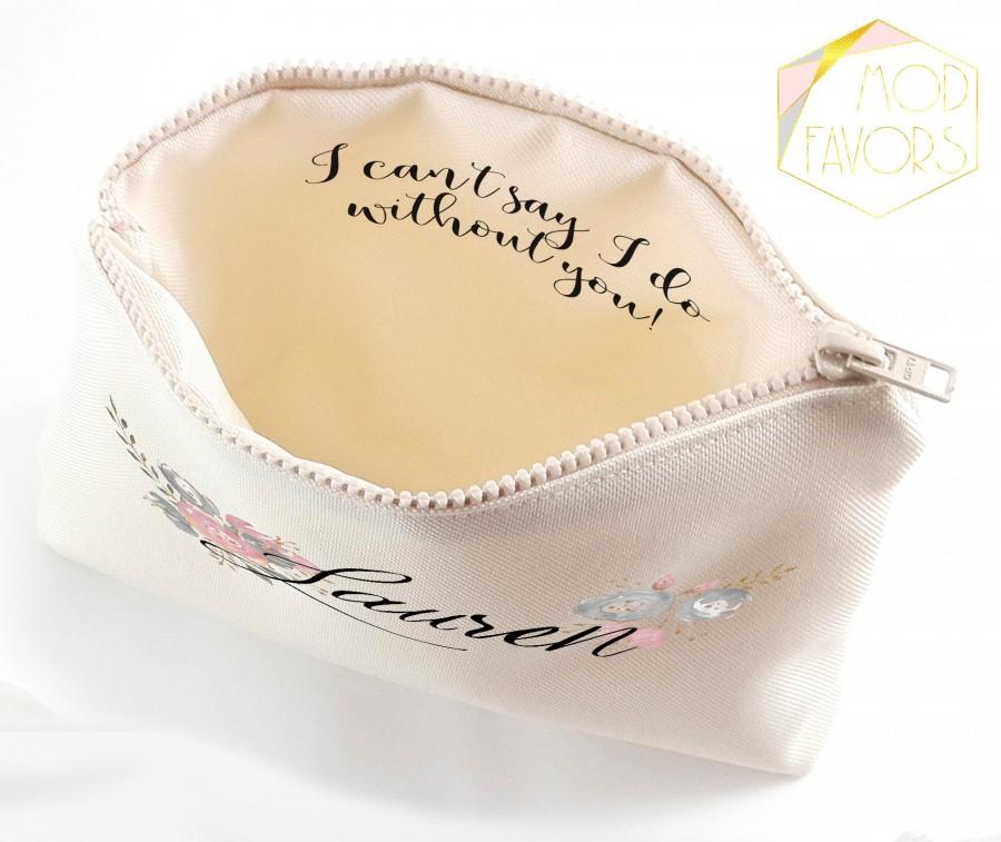 Hochzeit - Bridesmaid proposal makeup bag Bridesmaid gift Will you be my bridesmaid Personalized bridesmaid cosmetic bag Personalized gift Make up bags