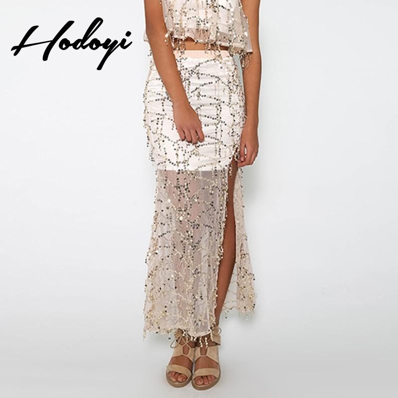 Hochzeit - Vogue Sexy Slimming High Waisted Sequined Summer Split Skirt - Bonny YZOZO Boutique Store