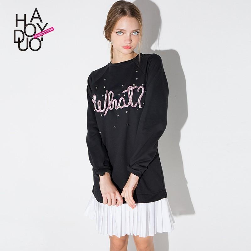 Mariage - School Style Vogue Sweet Sport Style Split Front Pleated Hoodie Dress - Bonny YZOZO Boutique Store