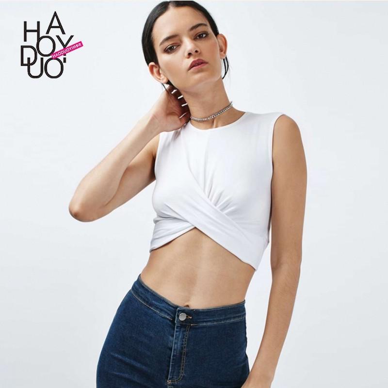 زفاف - Vogue Sport Style Slimming Sleeveless Crossed Straps Summer T-shirt - Bonny YZOZO Boutique Store