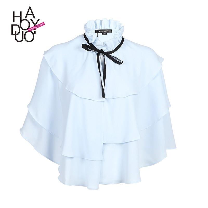 Mariage - Sweet Attractive Agaric Fold Summer Tie Chiffon Top Puncho Coat - Bonny YZOZO Boutique Store