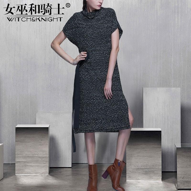 زفاف - Vogue Attractive Slimming High Waisted Wool Dress - Bonny YZOZO Boutique Store