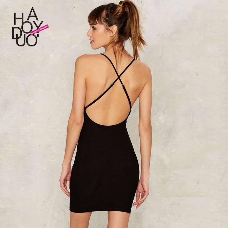 زفاف - Vogue Sexy Crossed Straps Summer Strappy Top Tight Dress - Bonny YZOZO Boutique Store