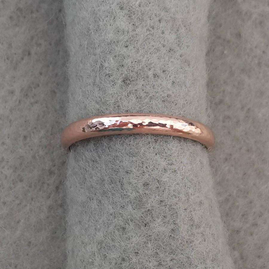 14K Rose Gold Filled Hand Wedding Band, 2.6mm Band, 2.1mm Simple