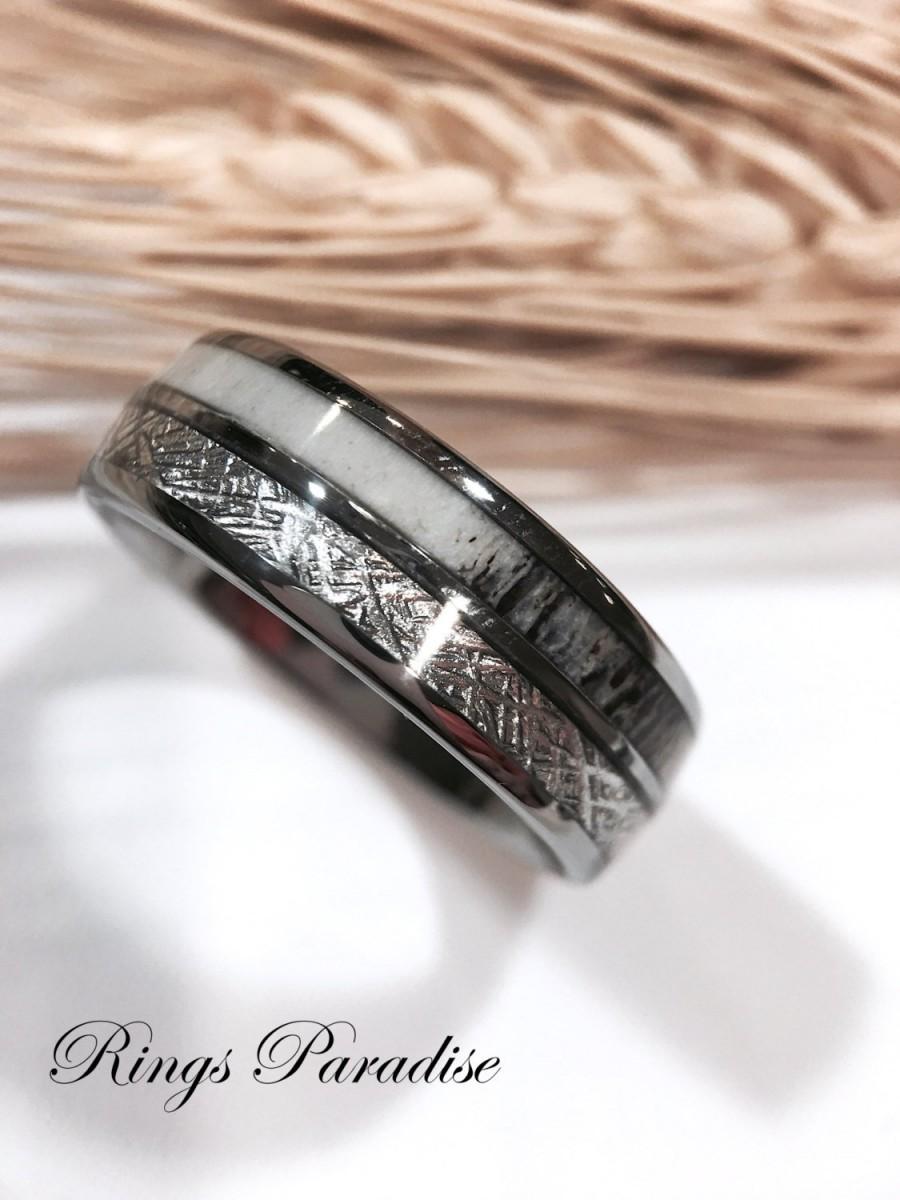 زفاف - Real Antler Elk Ring, Men and Women Wedding Band Meteorite, Meteorite Ring Women, Meteorite Ring Men, Deer Antler Rings by  Rings Paradise