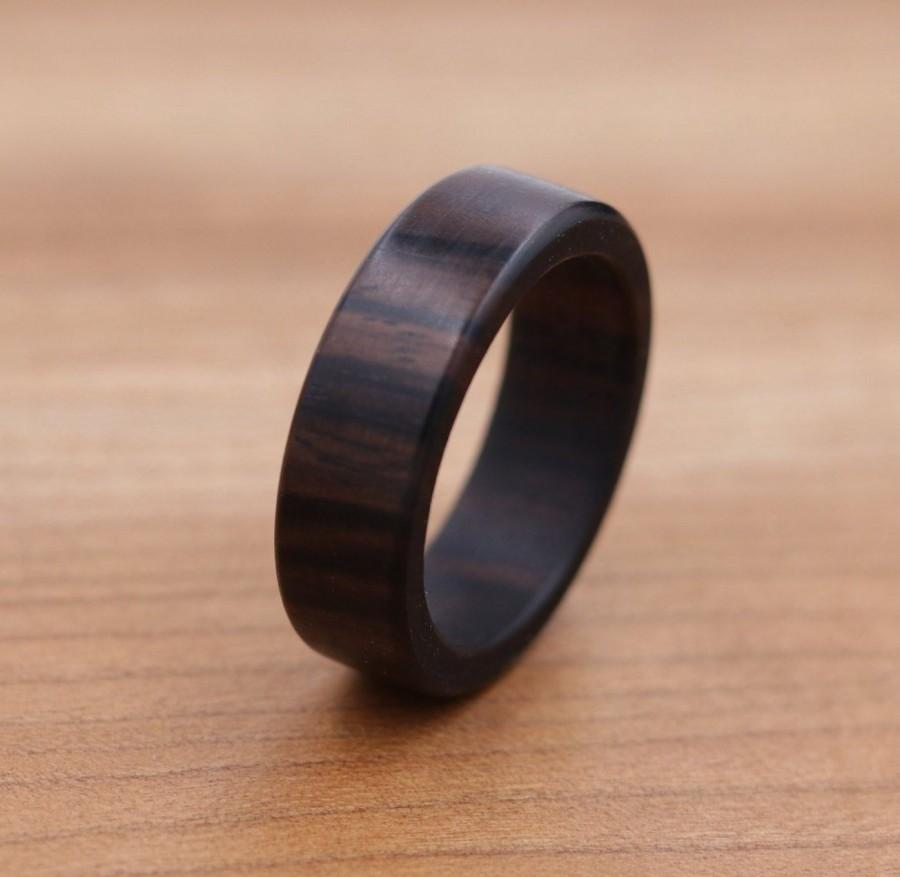 Свадьба - Macassar Ebony Wood Ring - Custom Wood Ring - Unique Wedding Ring - Wedding Ring - Wooden Ring - Mens Jewelry - 5 Year Anniversary