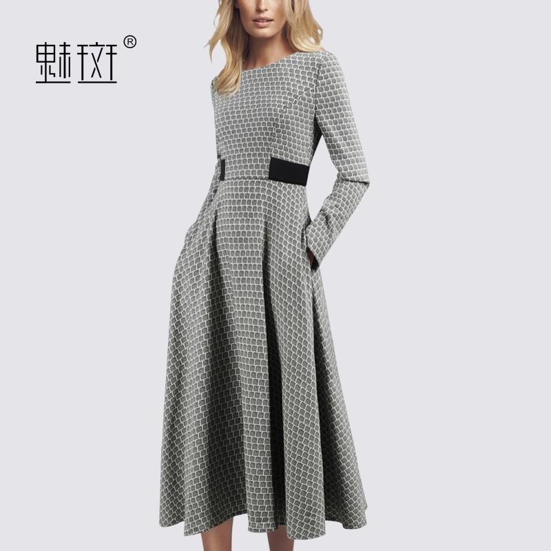 زفاف - 2017 new autumn and winter long sleeve dress in long waist socket t-a-dress women's clothing - Bonny YZOZO Boutique Store