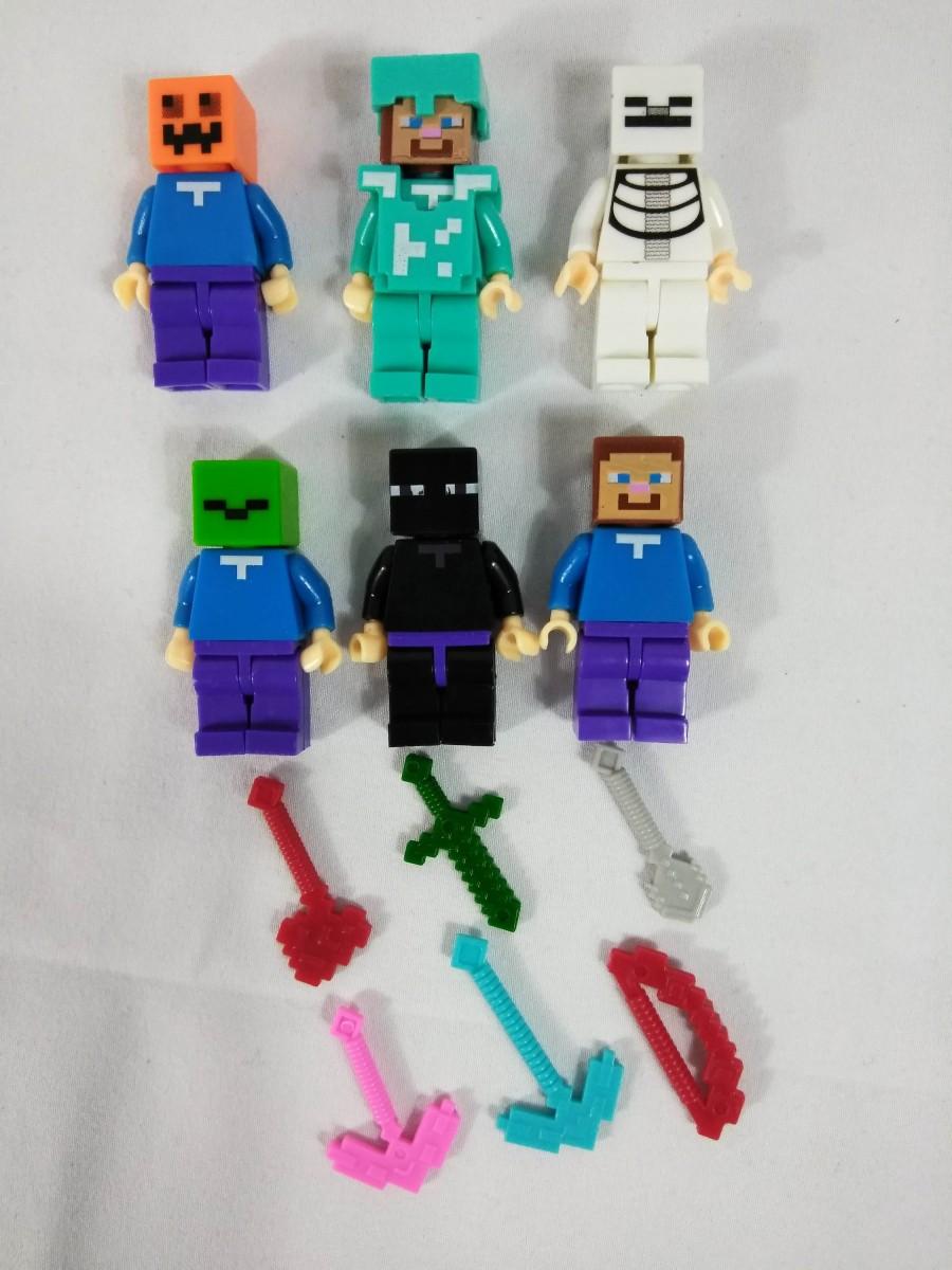 Hochzeit - Minecraft Cake Toppers and cake decorations- 6 pack with extra accessories