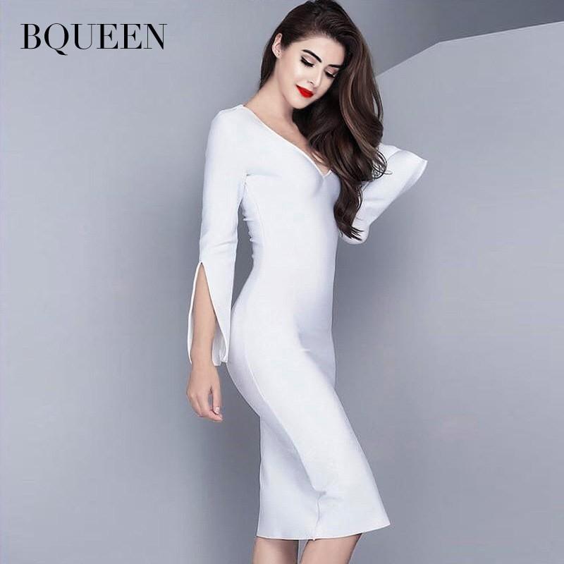 Hochzeit - 2017 sensibility of fashion deep v-collar solid color slim bandage dress trend dress H1595 - Bonny YZOZO Boutique Store