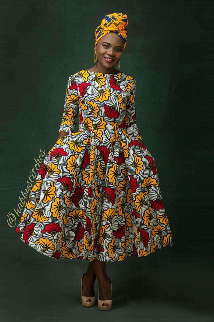 زفاف - Dupe African skater dress// African dress / African print dress / African print fabric / African dresses for women