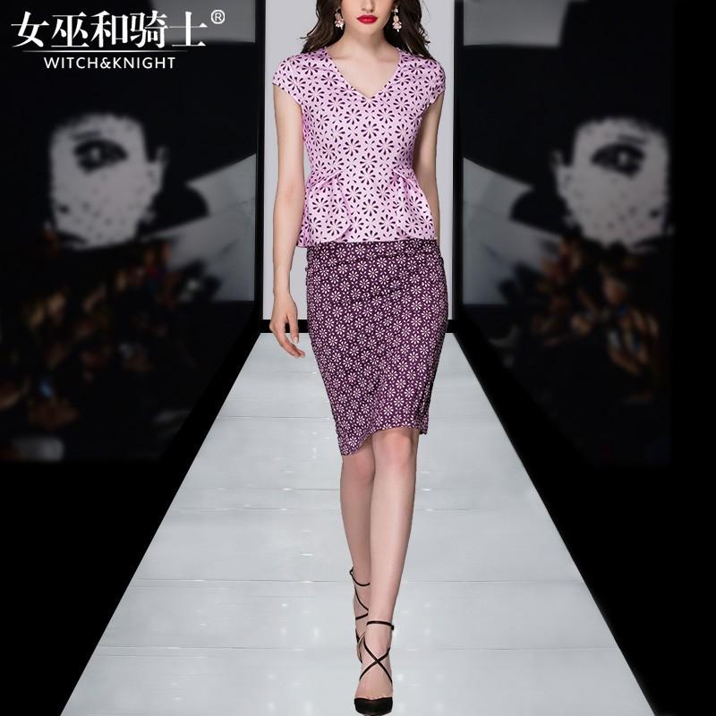 زفاف - Vogue Printed Sheath Sleeveless Summer Outfit Twinset Skirt Top - Bonny YZOZO Boutique Store