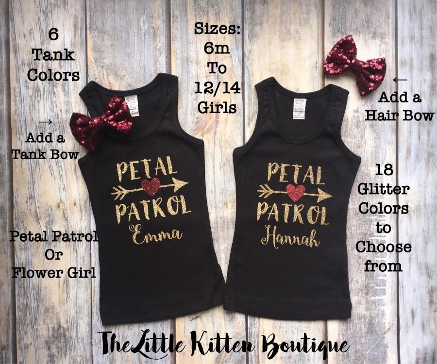 زفاف - Personalized flower girl shirts, girls petal patrol shirts, gift for flower girl, personalized flower girl tank tops, flower girl t-shirts