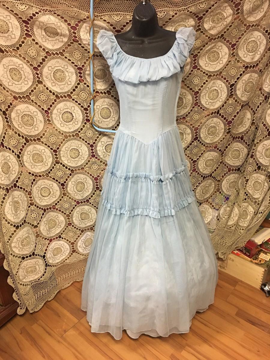 Свадьба - Vintage Formal Retro Evening Dress Elynore New York Vintage Wedding Bridesmaid Gown Southern Belle Bohemian Wedding Festival Clothing
