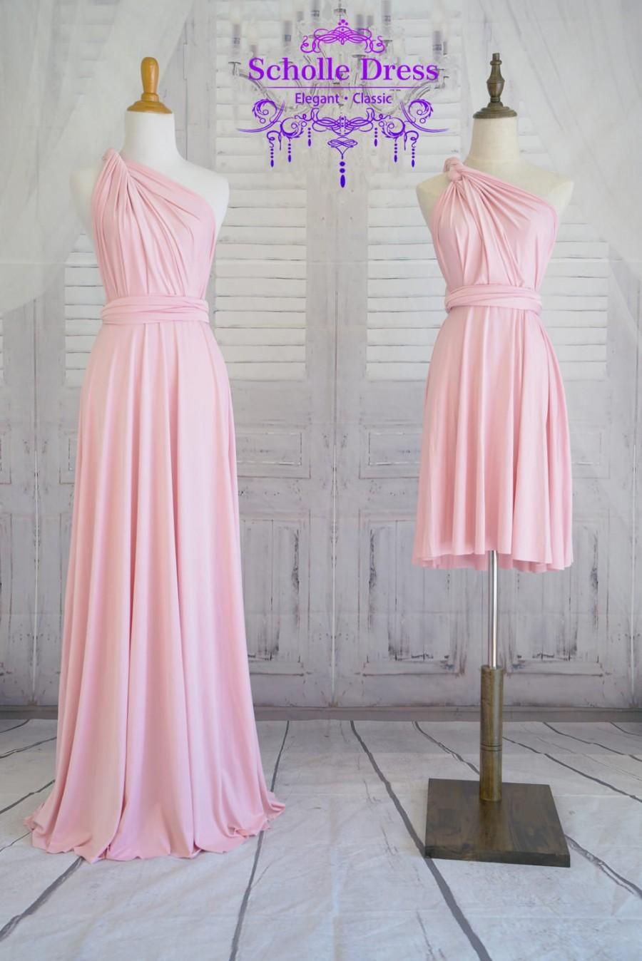 Wedding - Rose Quartz Bridesmaid Dress Wrap dress Convertible Infinity Dress Evening Dress-B25#C25#