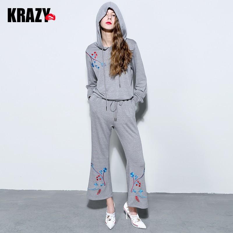 Hochzeit - Sport Style Embroidery Trendy Outfit Hoodie Casual Trouser - Bonny YZOZO Boutique Store