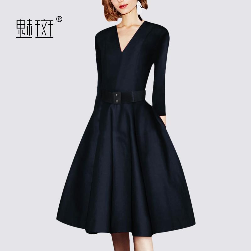 زفاف - Vogue Attractive Slimming A-line V-neck 3/4 Sleeves Dress - Bonny YZOZO Boutique Store