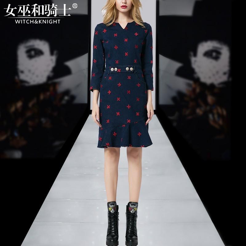 زفاف - 2017 dresses in the autumn a new high-end embroidery fashion of self catwalk fashion dress - Bonny YZOZO Boutique Store