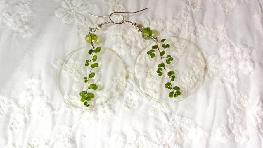 Hochzeit - Plant jewelry moss earring Green earrings Gift for her plant green earrings Women gift Nature Green Dangle Gift for wife Plant art jewelry