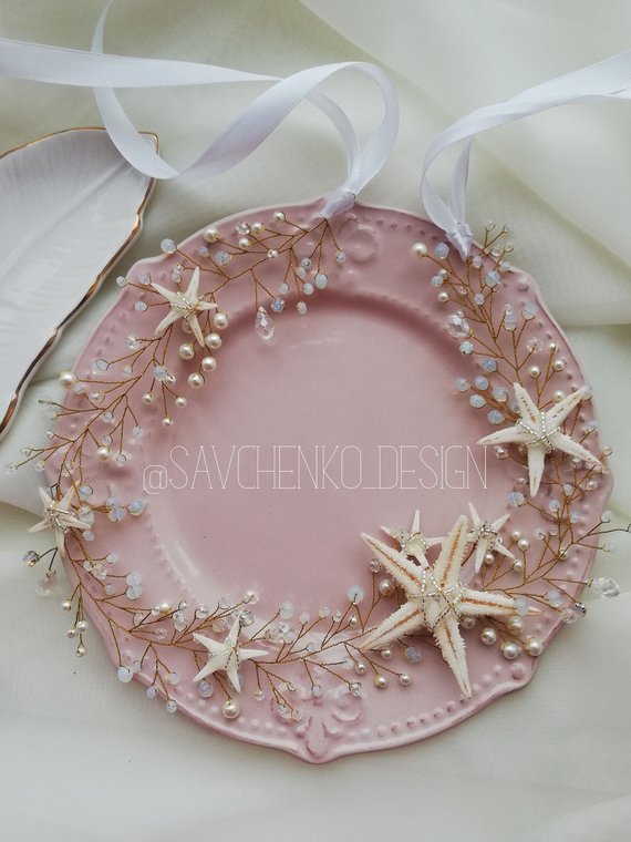 Свадьба - Beach Bridal Tiara beach wedding headpiece Bridal Starfish Crown for girls