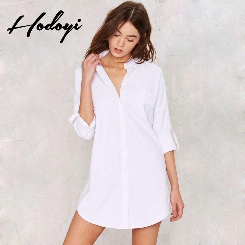 Hochzeit - 2017 summer new product women's fashion solid color business suit single-breasted long shirt - Bonny YZOZO Boutique Store