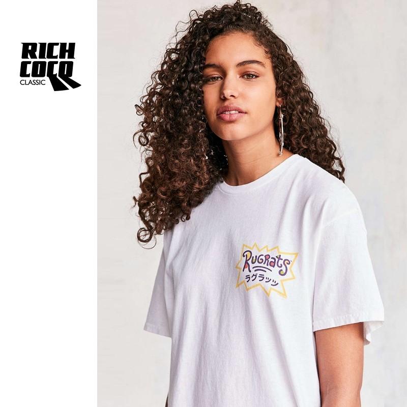 زفاف - Must-have Oversized Vogue Student Style Printed Scoop Neck Short Sleeves Cartoon Summer Edgy T-shirt Top - Bonny YZOZO Boutique Store