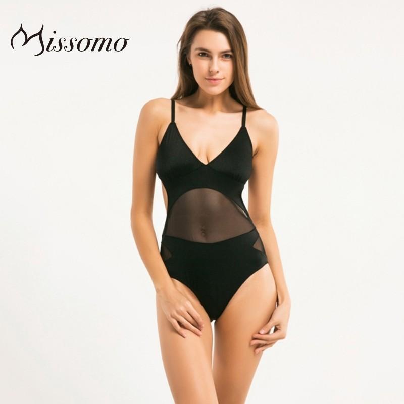 Wedding - Summer beach must-haves sexy appeal temptation low-cut mesh splicing hip one-piece one-piece swimsuit - Bonny YZOZO Boutique Store