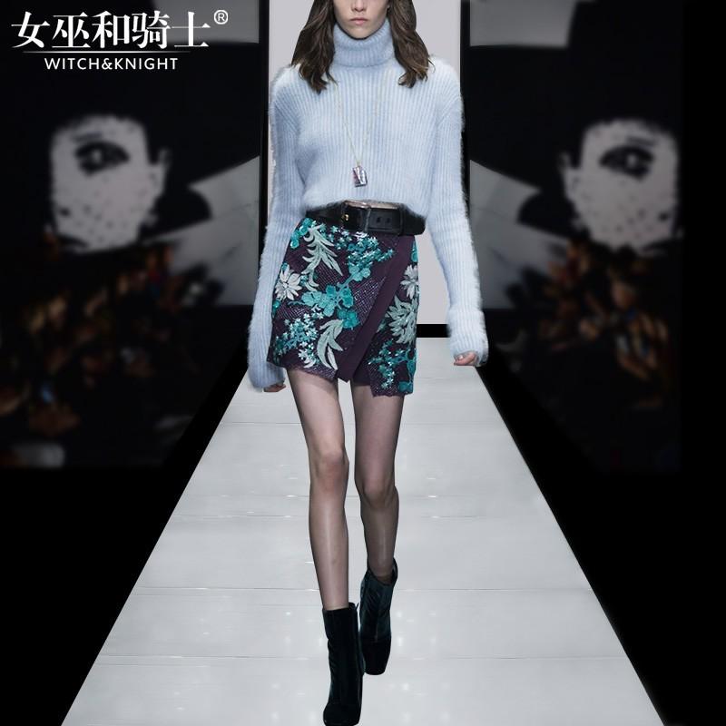 زفاف - Vogue Embroidery Jersey It Girl Casual 9/10 Sleeves Outfit Skirt Sweater - Bonny YZOZO Boutique Store
