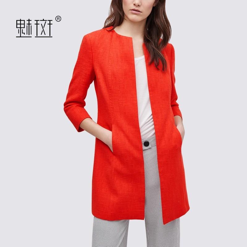 زفاف - Fall 2017 new plus size ladies Cardigan cropped sleeve jacket slim casual red windbreaker - Bonny YZOZO Boutique Store