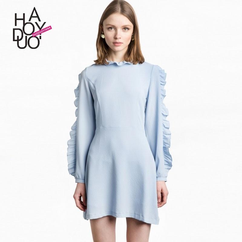 زفاف - School Style Vogue Agaric Fold Accessories Summer 9/10 Sleeves Dress - Bonny YZOZO Boutique Store