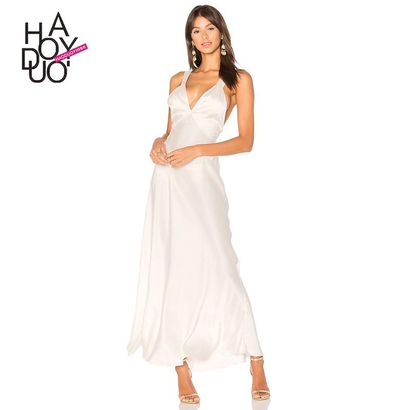 Hochzeit - Sexy Open Back Curvy Crossed Straps Lace Up Summer Strappy Top Dress - Bonny YZOZO Boutique Store