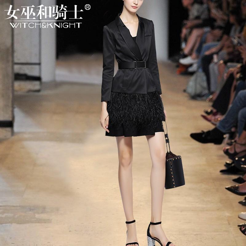 زفاف - Vogue Attractive Slimming V-neck 9/10 Sleeves Black Dress Skirt - Bonny YZOZO Boutique Store
