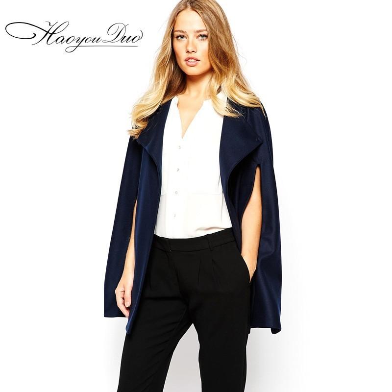 Mariage - Oversized Sleeveless Wool Wave Puncho Coat Shawl Coat - Bonny YZOZO Boutique Store