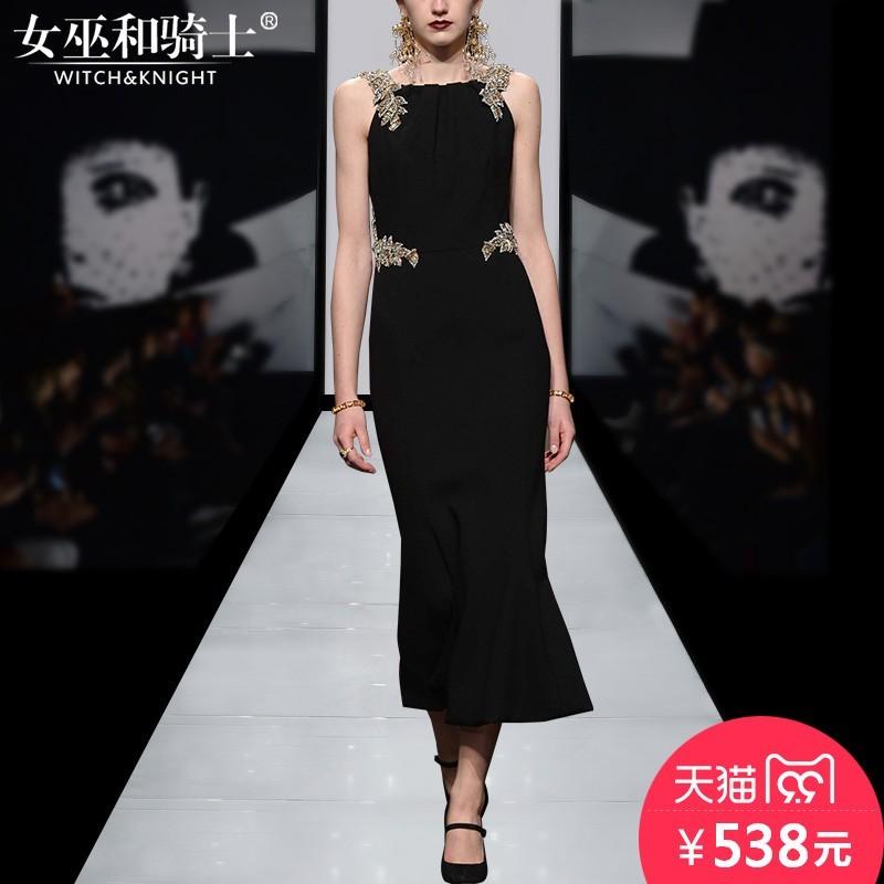 Wedding - Elegant Vogue Attractive Beading Slimming Summer Black Strappy Top Dress - Bonny YZOZO Boutique Store