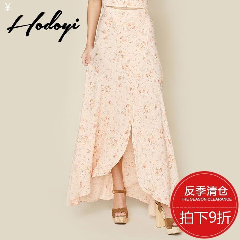 Mariage - Vogue Split Printed High Waisted Summer Skirt - Bonny YZOZO Boutique Store