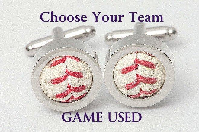 Wedding - Game Used Baseball Cufflinks - Choose your favorite team! AL