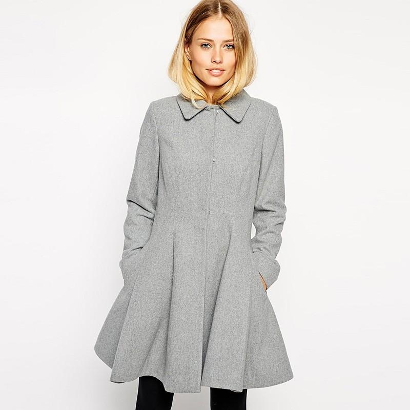 Wedding - Sweet autumn and winter fashion slim a length sleeves collar single breasted wool woolen dresses women - Bonny YZOZO Boutique Store