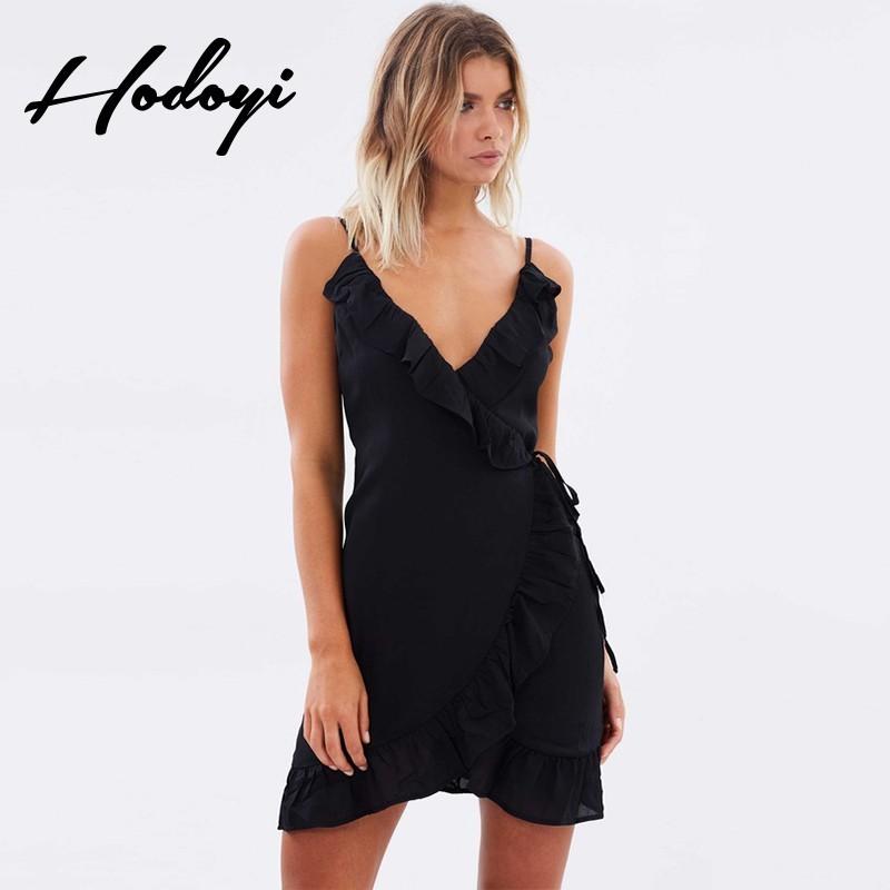 Свадьба - Sexy Open Back Split Front Low Cut One Color Summer Frilled Strappy Top Dress - Bonny YZOZO Boutique Store