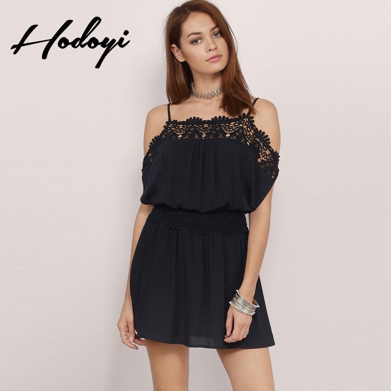 زفاف - 2017 summer styles dresses in Black Lace strapless long chiffon strap dress - Bonny YZOZO Boutique Store