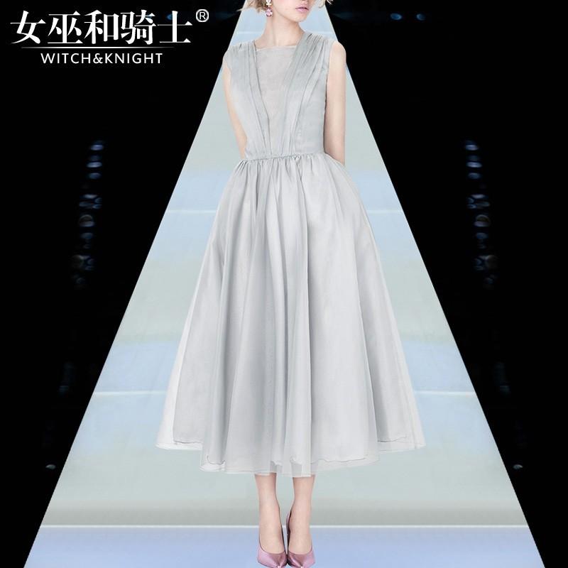 Mariage - Vogue Simple Ruffle Slimming Trail Dress Customize Summer Fancy Dress - Bonny YZOZO Boutique Store