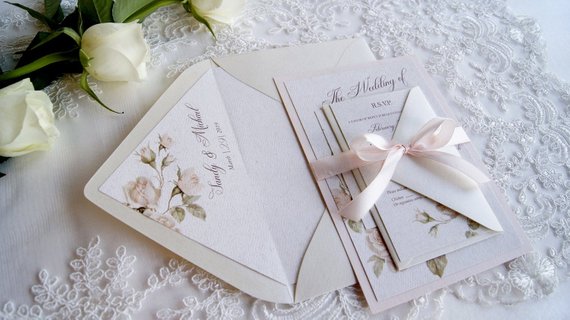 Свадьба - Modern Wedding Invitations Wedding Invites on Budget, Floral Wedding Invitations Boho Wedding Invitations, Blush Wedding Invitation Suite