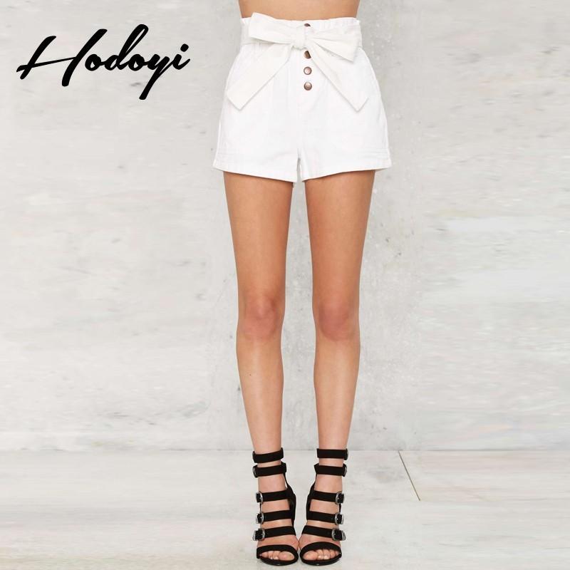 Hochzeit - 2017 summer styles dresses clean and chic bow high waist skinny white shorts hot pants - Bonny YZOZO Boutique Store