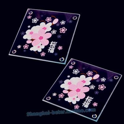 Wedding - Beter Gifts®Bridesmaids Shower Favours Blossom Glass Coasters BD029